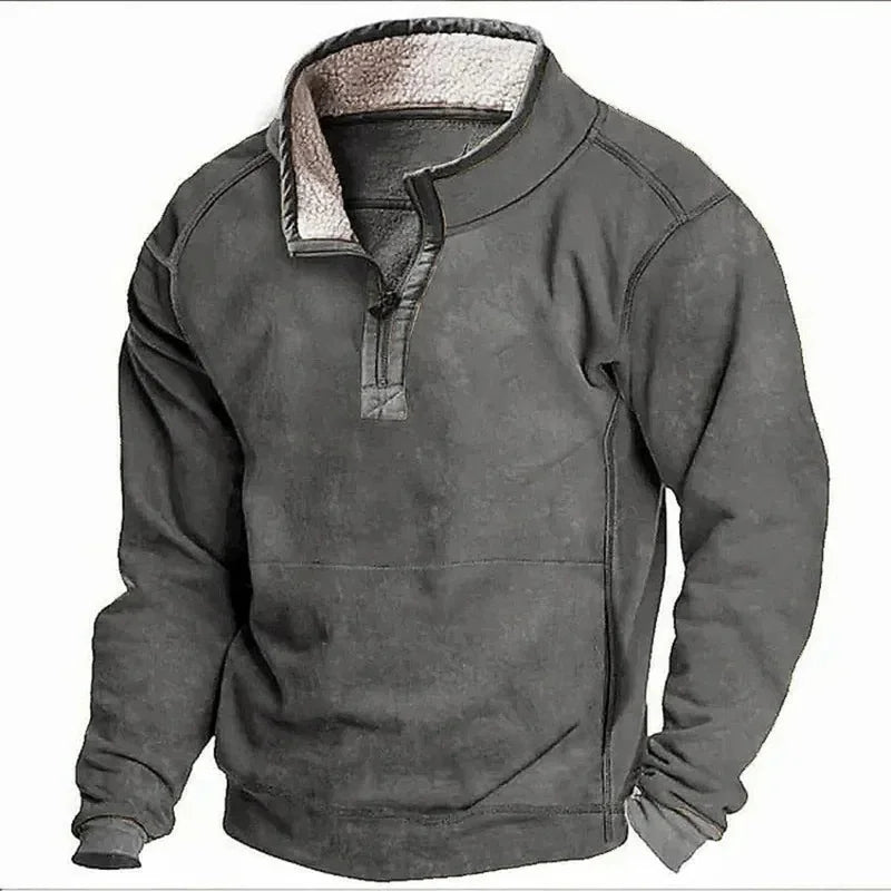 Fleece trui | Kwartrits | Halfrits | Fleece Trui | Winterkleding voor heren-Boetiek Moda