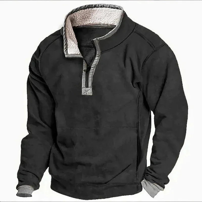 Fleece trui | Kwartrits | Halfrits | Fleece Trui | Winterkleding voor heren-Boetiek Moda