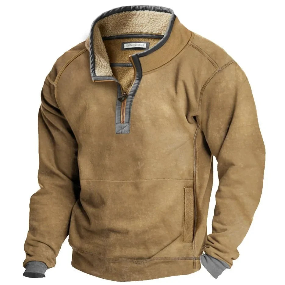 Fleece trui | Kwartrits | Halfrits | Fleece Trui | Winterkleding voor heren-Boetiek Moda
