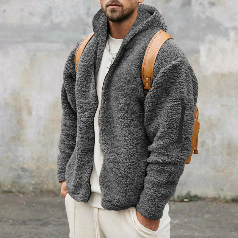 Fleecejack - Warm - Capuchon - Teddy Fleece - Heren fleece met rits-Boetiek Moda