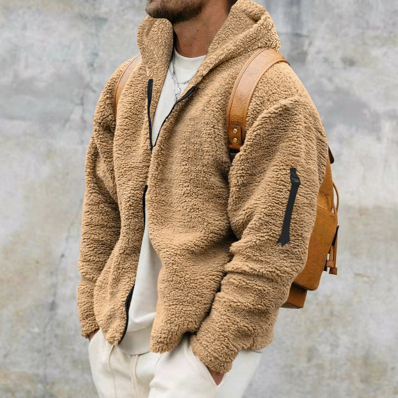 Fleecejack - Warm - Capuchon - Teddy Fleece - Heren fleece met rits-Boetiek Moda
