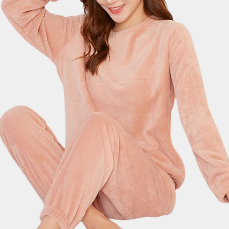 Fluffy Pyjama Set | Fleece | Lange Mouwen | Loungeset | Winterpyjama voor Vrouwen-Boetiek Moda