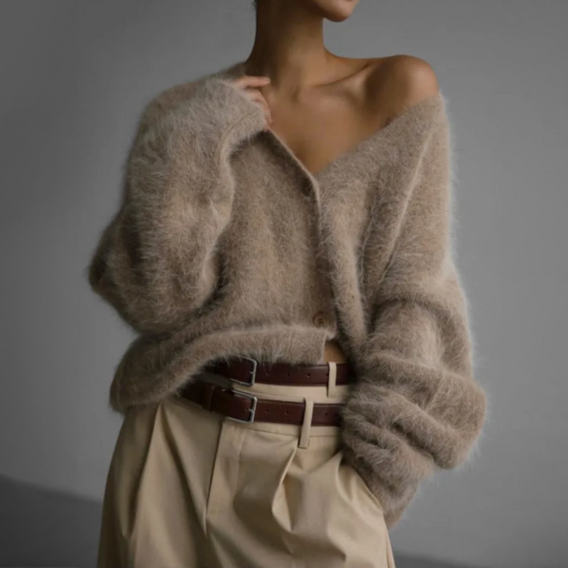 Fluffy Vest - Oversized - Button-Up - Gebreid Vest - Damesbreigoed-Boetiek Moda