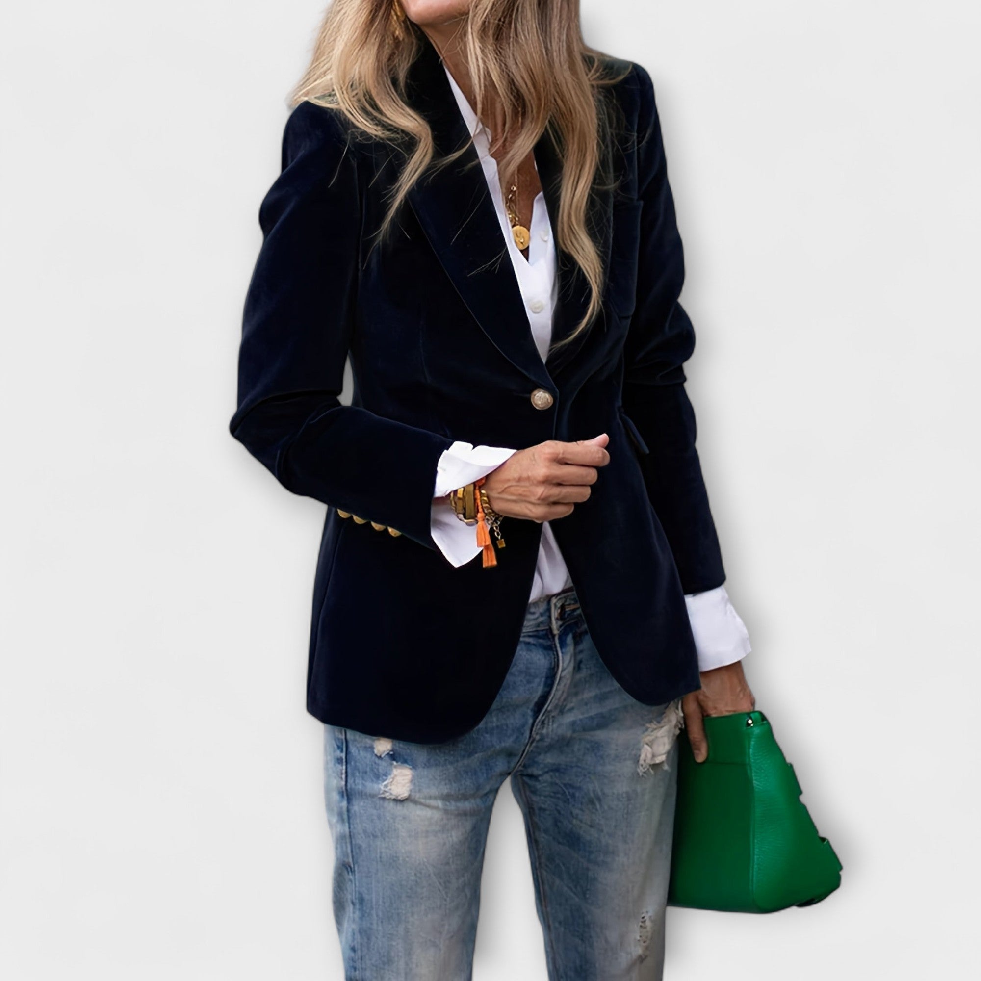 Fluwelen Blazer | Stijlvol | Enkelrijks | Winterblazer | Damesblazer-Boetiek Moda