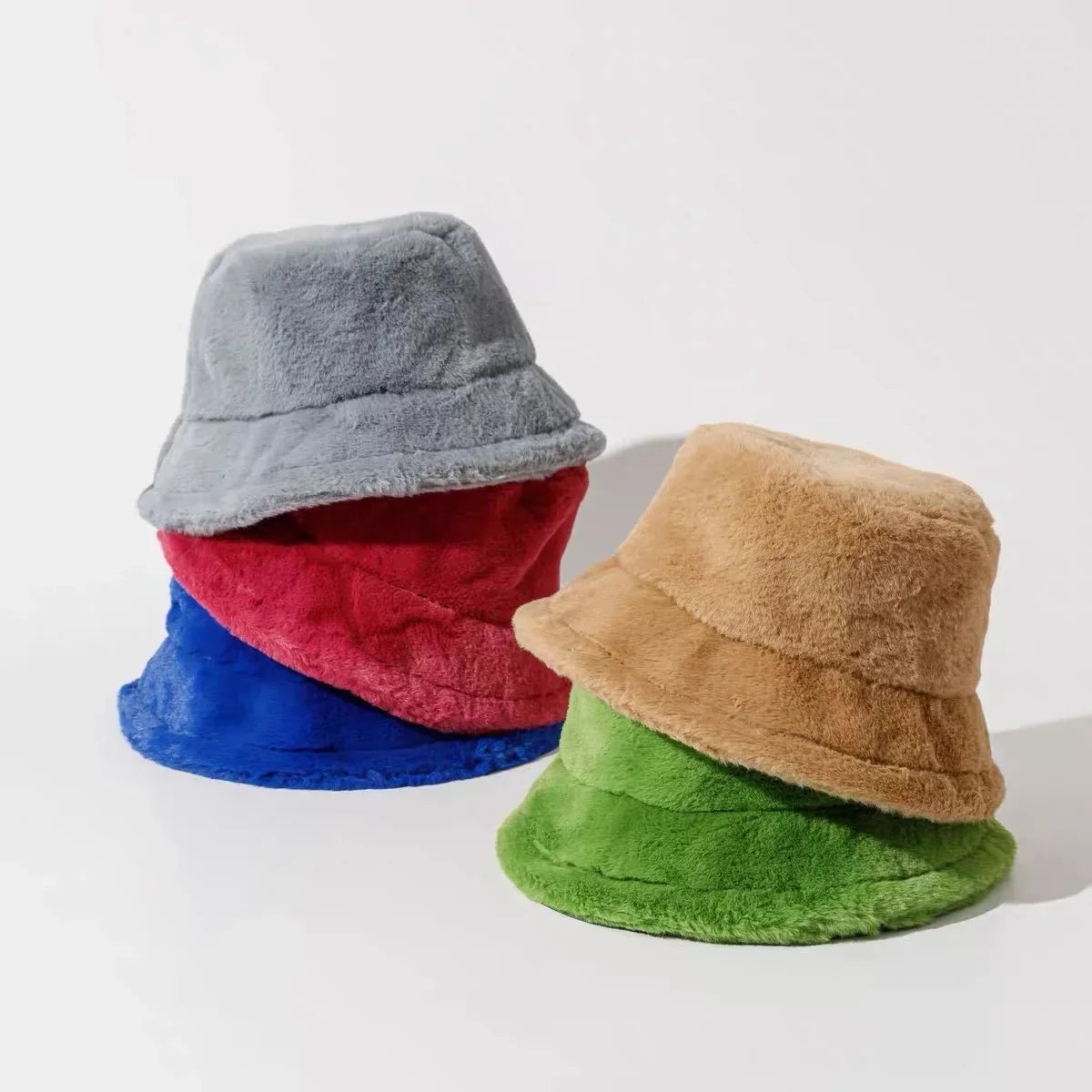 Fuzzy Bucket Hat - Vrouwen pluizige bontmuts voor de winter-Boetiek Moda