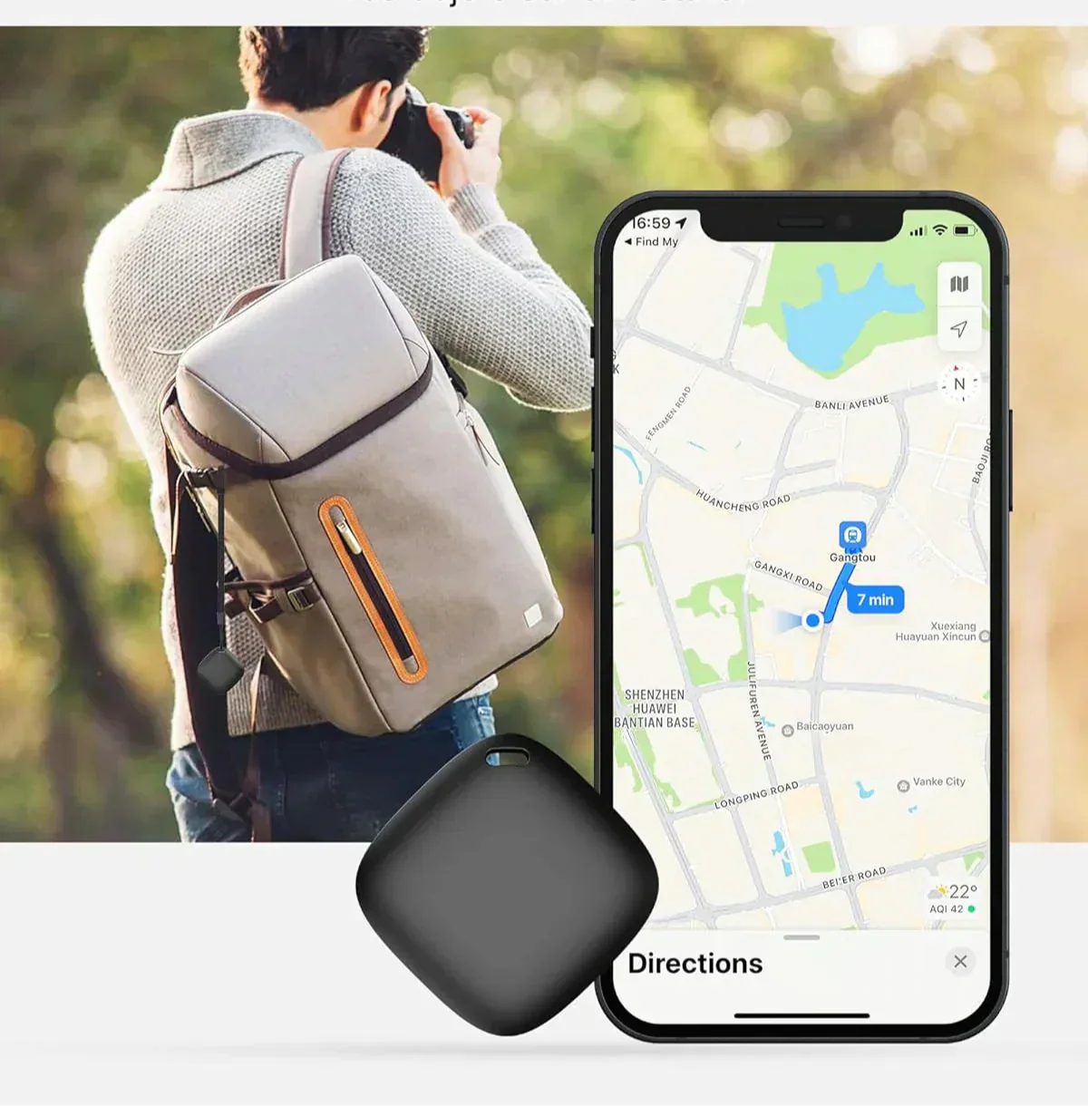 GPS-tracker | Klein | Live GPS-tracker | GPS-tracker voor sleutels | Huisdierentracker-Boetiek Moda