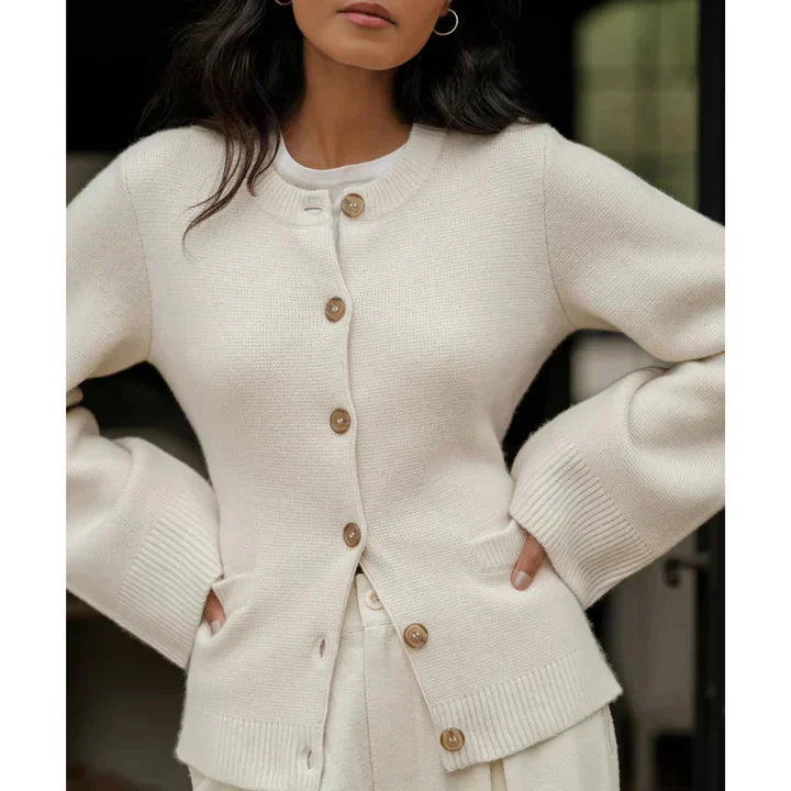 Gebreid Vest - Button-Up - Bell Sleeve - Vestjasje - Dameskleding-Boetiek Moda