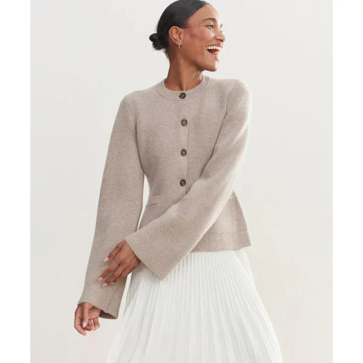 Gebreid Vest - Button-Up - Bell Sleeve - Vestjasje - Dameskleding-Boetiek Moda