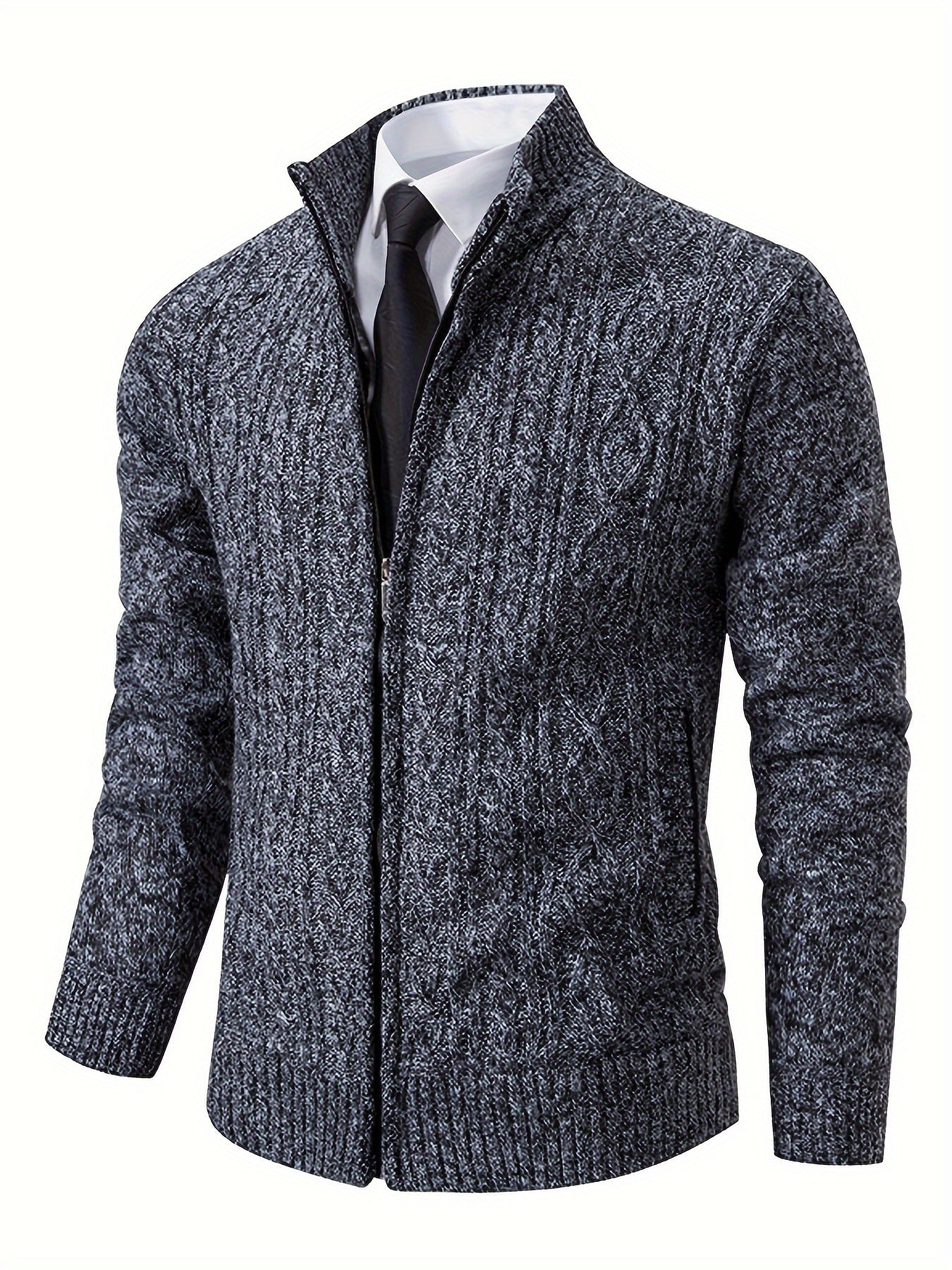 Gebreid Vest | Warm | Hoge Hals | Rits Vest | Heren Vest-Boetiek Moda