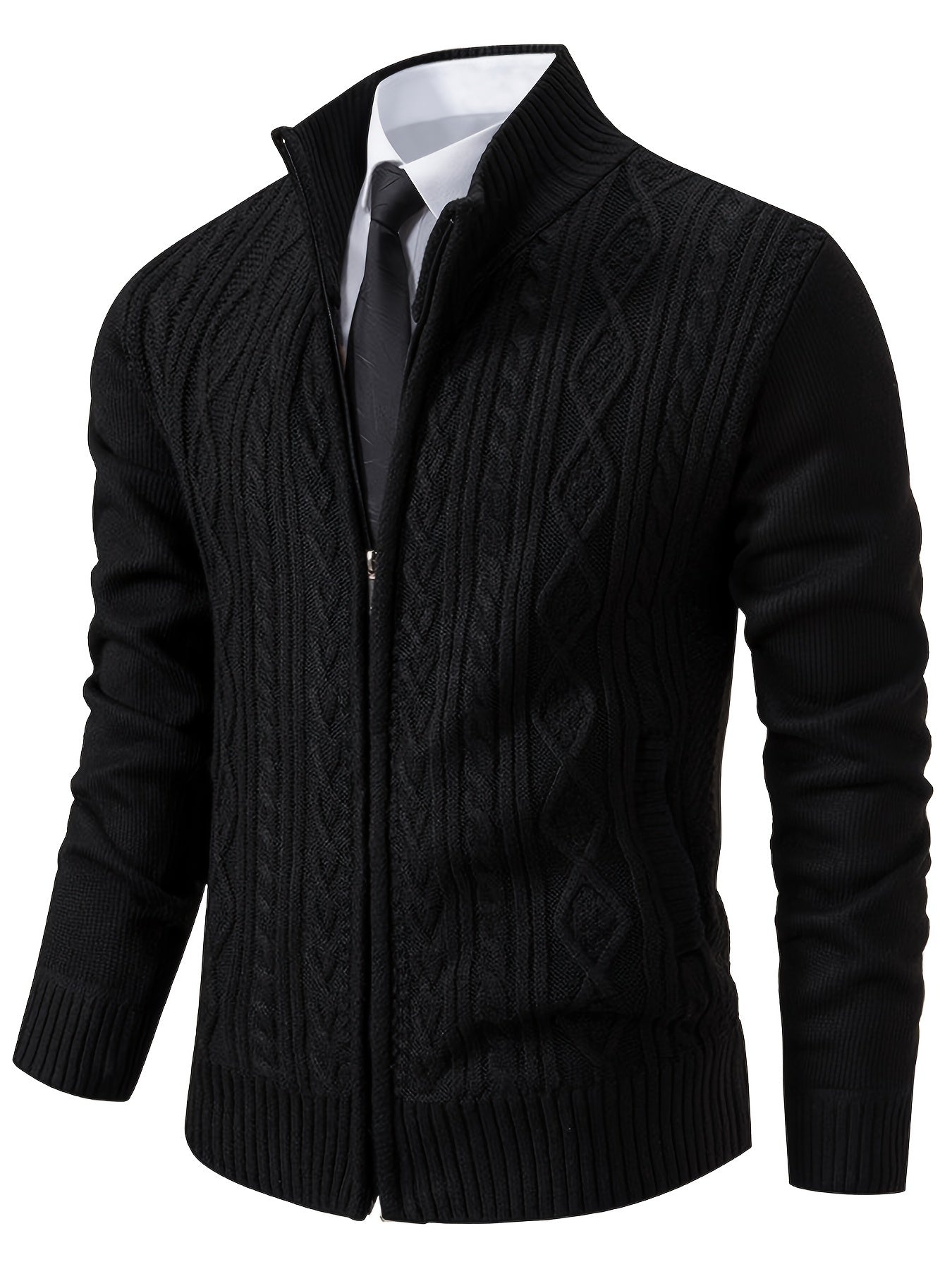 Gebreid Vest | Warm | Hoge Hals | Rits Vest | Heren Vest-Boetiek Moda