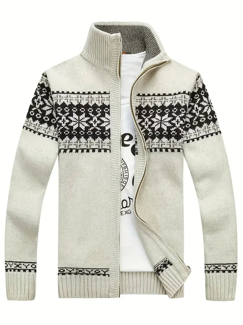 Gebreid vest met hoge hals | Winter | Vest met rits | Herenkleding-Boetiek Moda