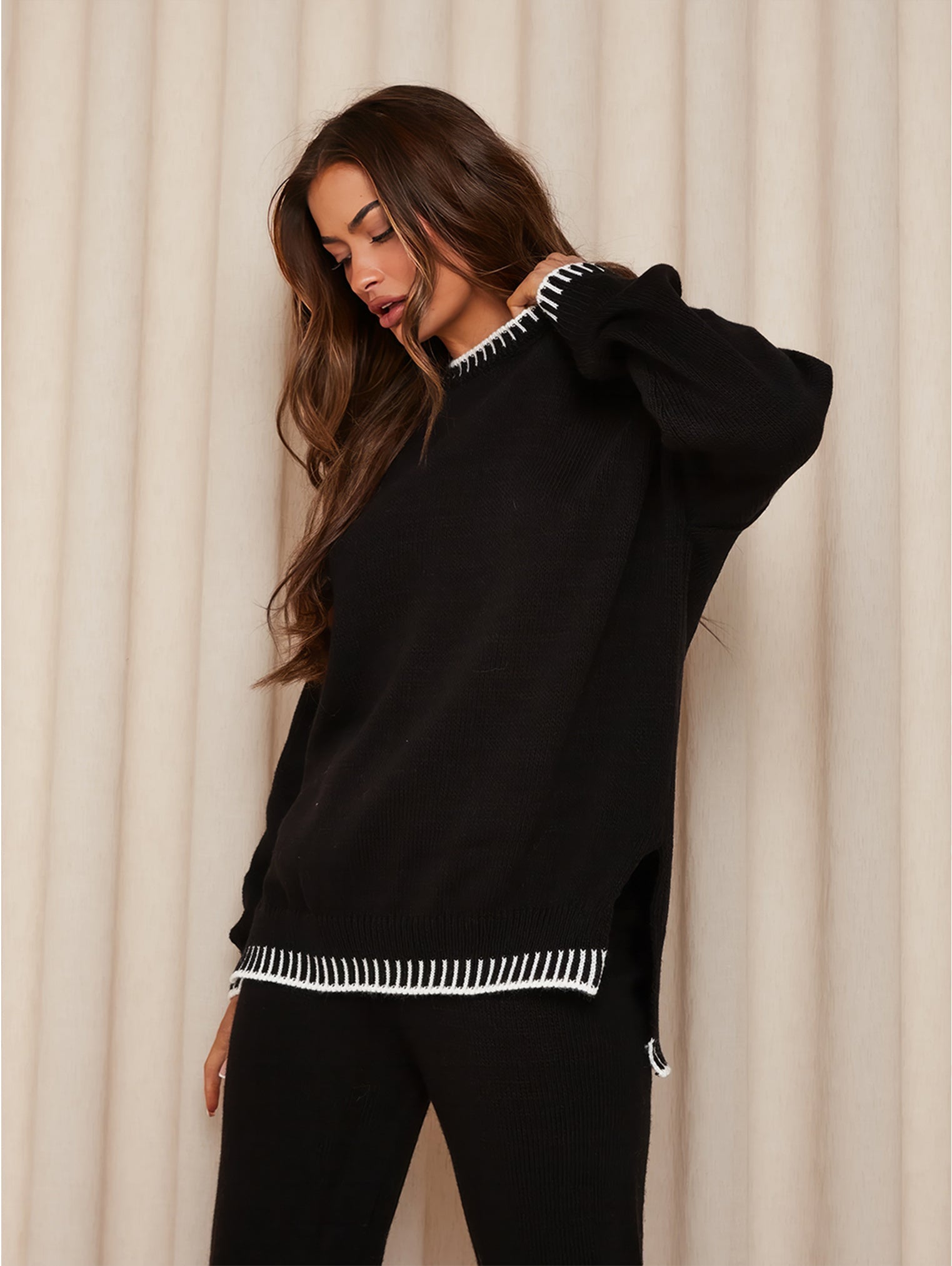 Gebreide Co-Ord | Oversized Trui | Tweedelige Set | Dames Loungekleding | Loungesets-Boetiek Moda