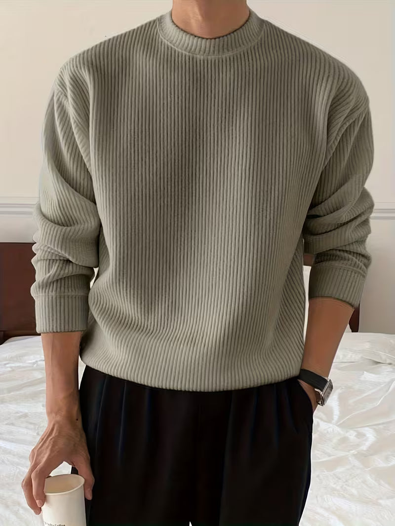 Gebreide Trui | Effen | Geribbeld | Pullover | Herenkleding-Boetiek Moda