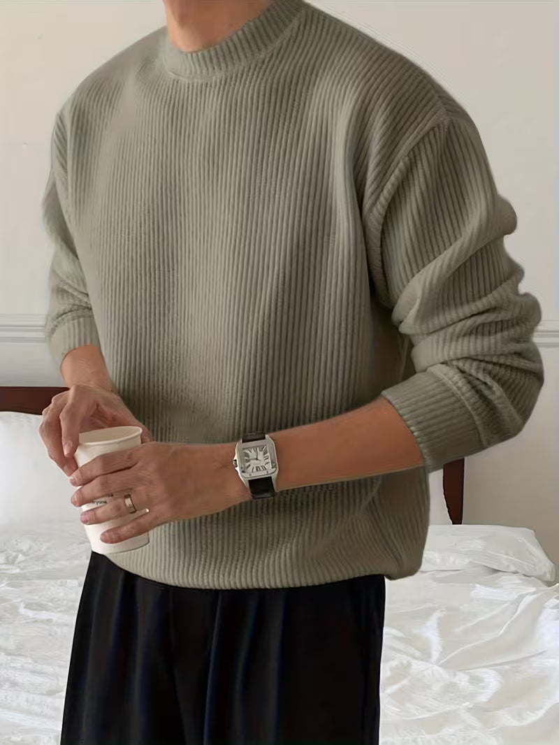 Gebreide Trui | Effen | Geribbeld | Pullover | Herenkleding-Boetiek Moda