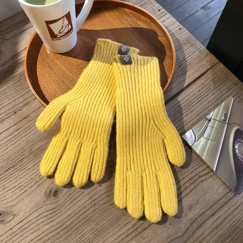 Gebreide handschoenen - Warme winterhandschoenen met volledige vingers voor dames-Boetiek Moda