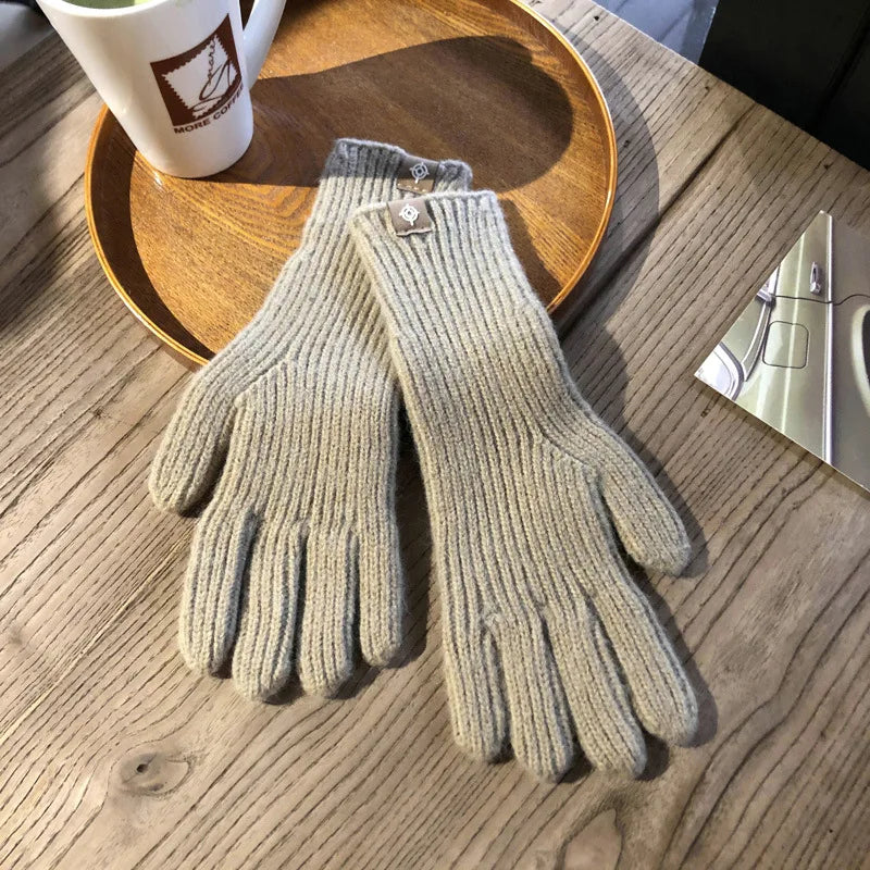 Gebreide handschoenen - Warme winterhandschoenen met volledige vingers voor dames-Boetiek Moda