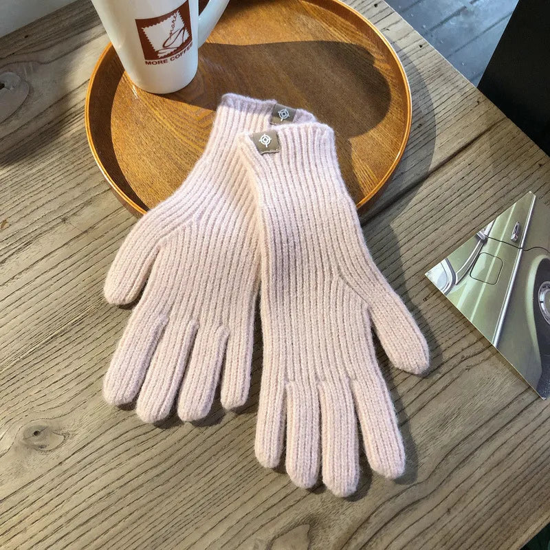 Gebreide handschoenen - Warme winterhandschoenen met volledige vingers voor dames-Boetiek Moda