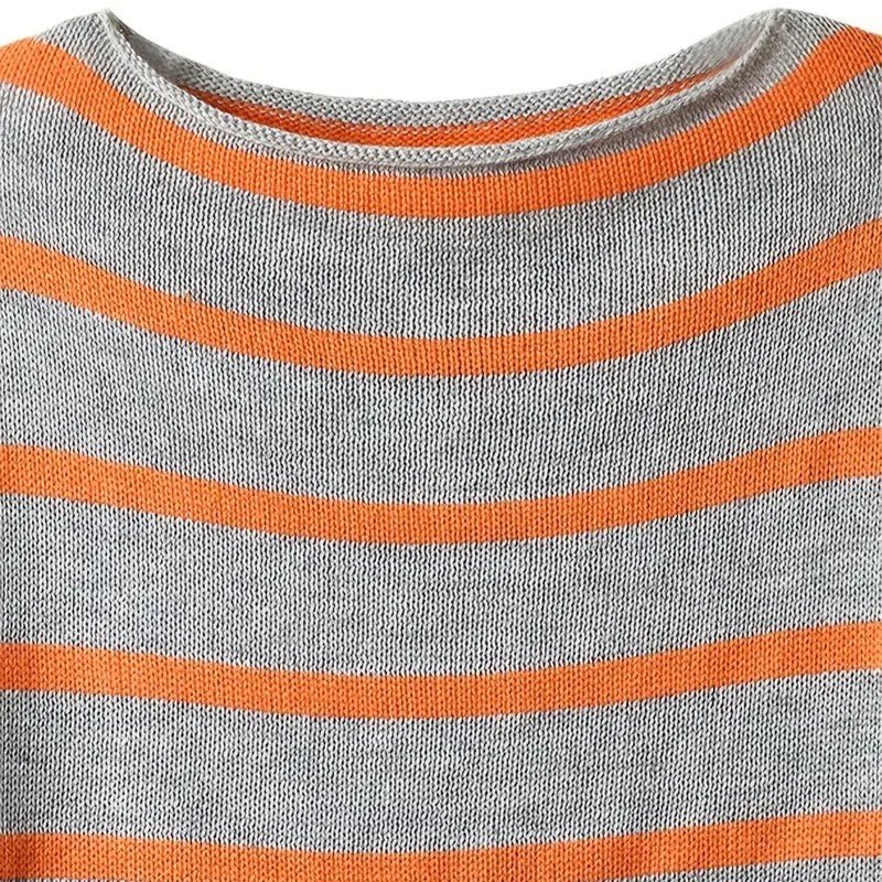 Gebreide trui | Gestreept | Los model | Grote trui | Dameskleding-Boetiek Moda