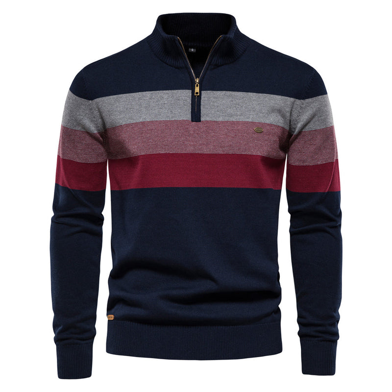Gebreide trui - Halve rits - Kraag - Trui - Herenkleding-Boetiek Moda