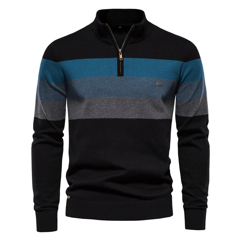 Gebreide trui - Halve rits - Kraag - Trui - Herenkleding-Boetiek Moda