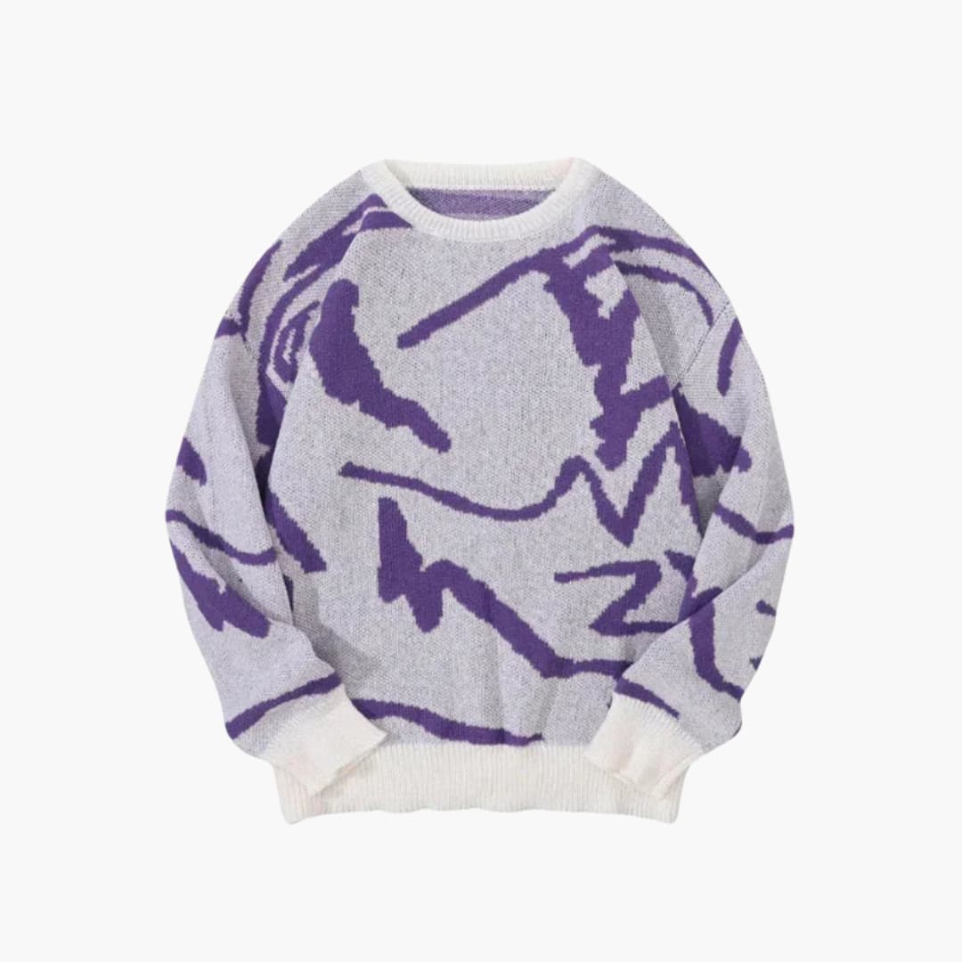 Gebreide trui - Herenpullover met ronde hals-Boetiek Moda