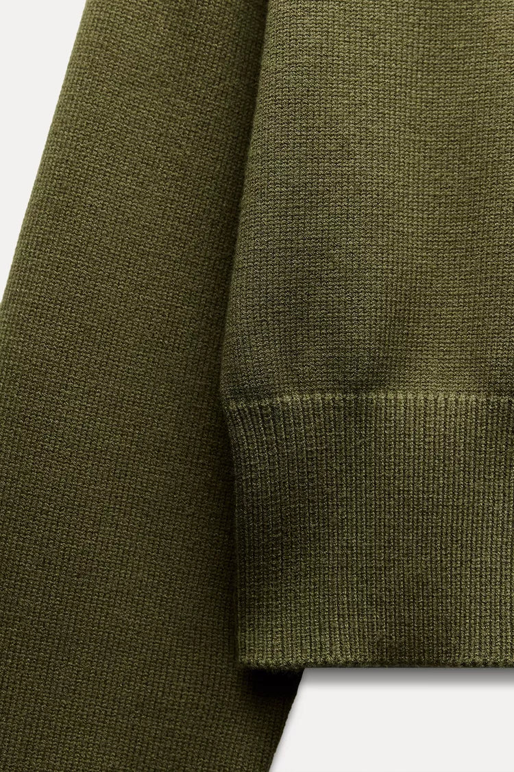 Gebreide trui - Los model - Groen - Trui - Dameskleding-Boetiek Moda