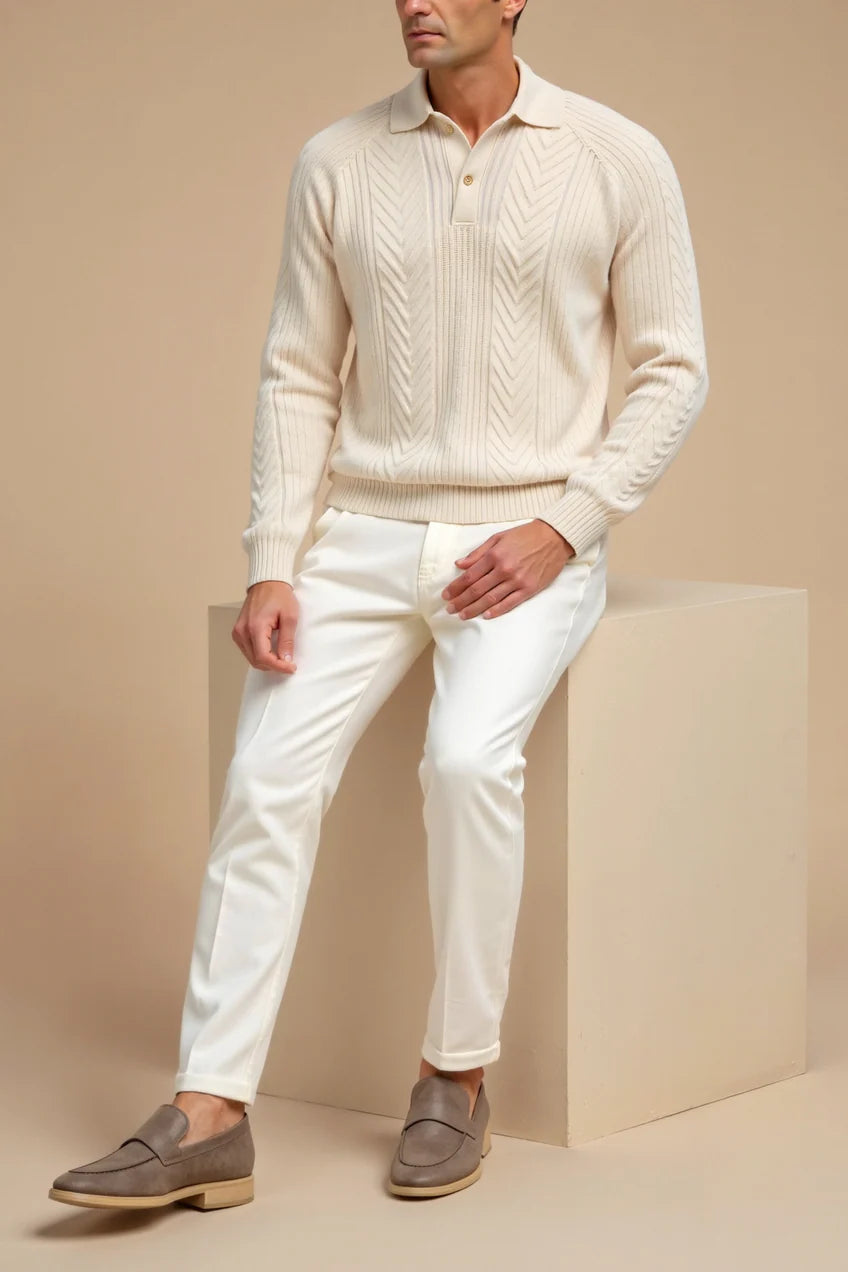 Gebreide trui - Met kraag - Pullover - Polotrui - Heren trui-Boetiek Moda