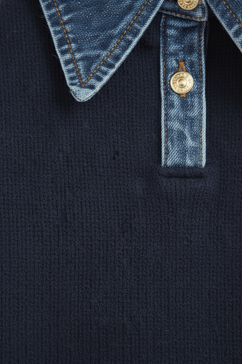 Gebreide trui - Relaxed fit gebreide trui met kraag voor dames-Boetiek Moda