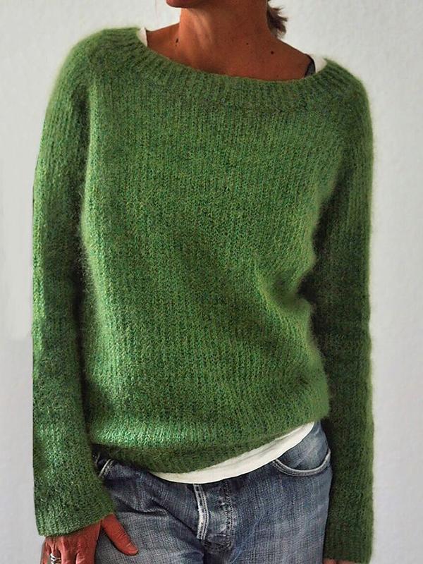 Gebreide trui | Warm | Groen | Trui | Gebreide dameskleding-Boetiek Moda