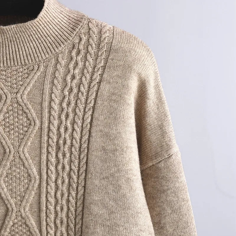 Gebreide tweedelige set - Oversized - Wijde pijpen - Gebreide tweedelige set - Dames Loungewear-Boetiek Moda