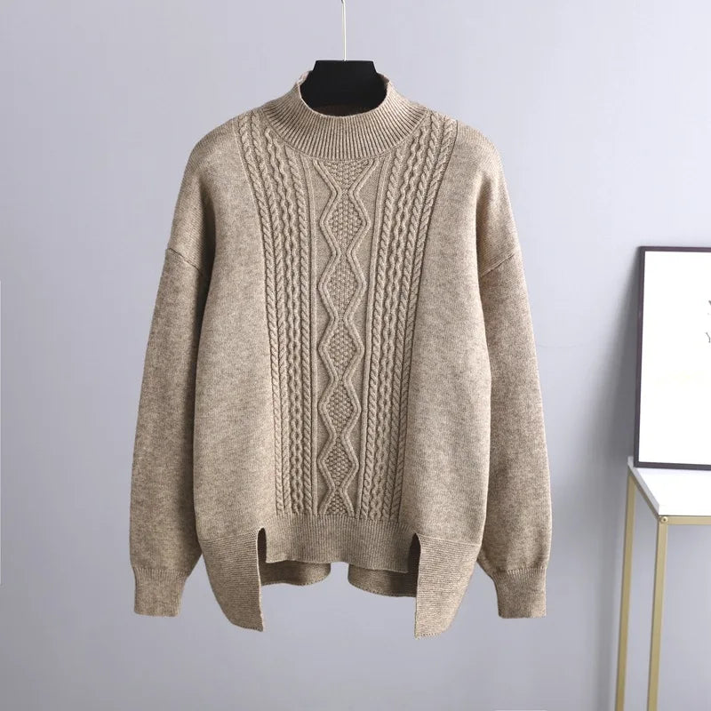 Gebreide tweedelige set - Oversized - Wijde pijpen - Gebreide tweedelige set - Dames Loungewear-Boetiek Moda