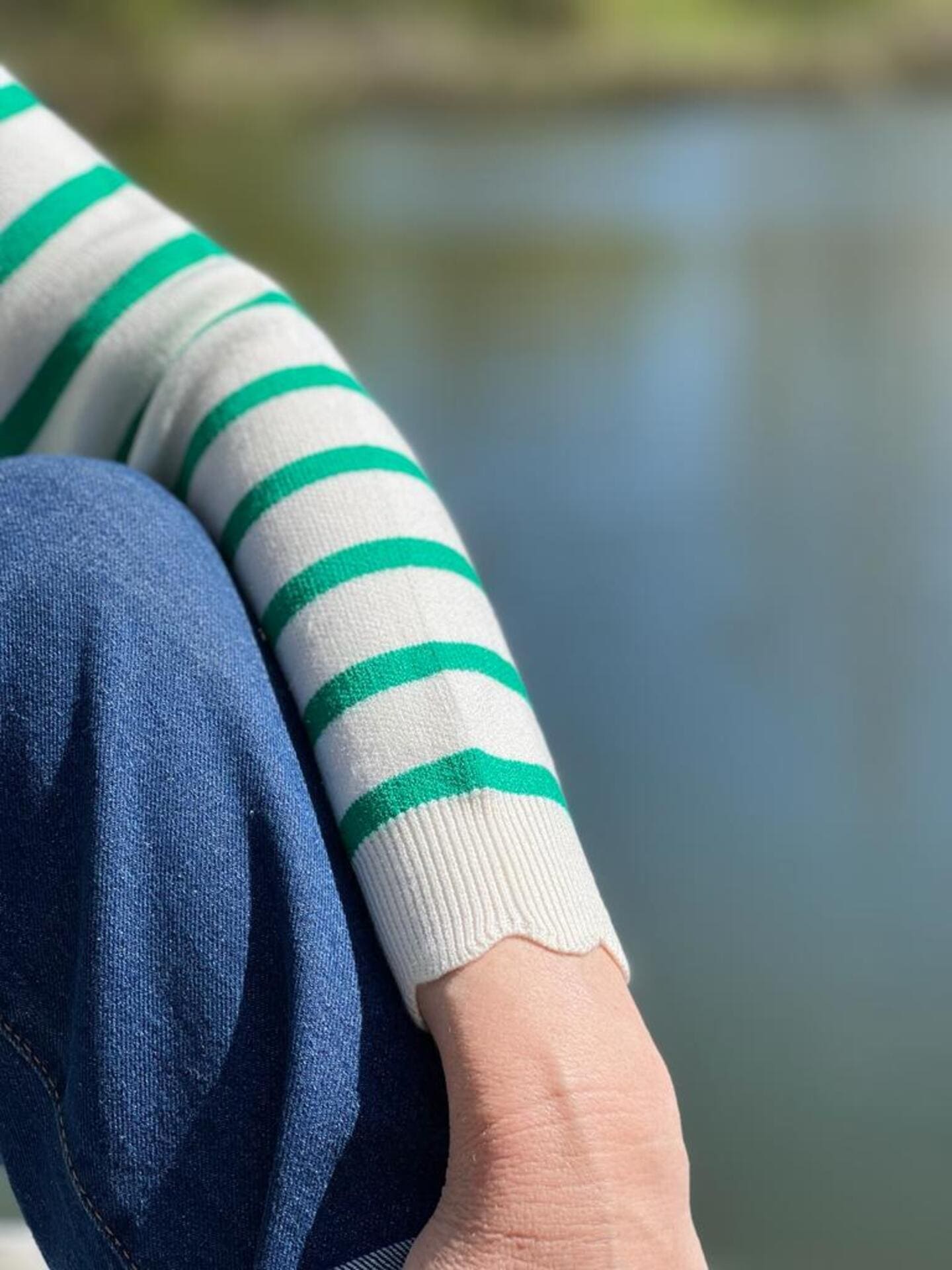 Gestreepte trui | Relaxed fit | Ronde hals | Gebreide trui | Dames trui-Boetiek Moda