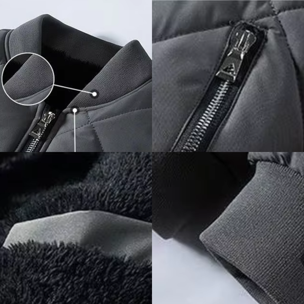 Gewatteerde jas - Fleece gevoerde gewatteerde herenjas voor de winter-Boetiek Moda