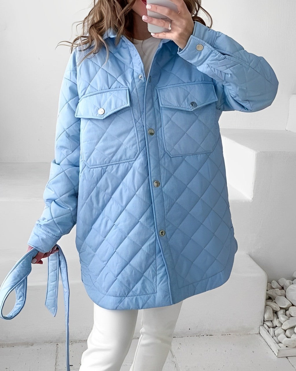 Gewatteerde jas | Riem | Lichtgewicht | Gewatteerde jas | Winterjas voor dames-Boetiek Moda