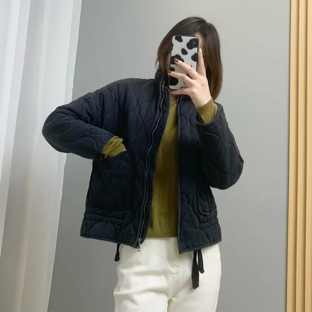Gewatteerde jas - Warme oversized jas met rits voor dames-Boetiek Moda