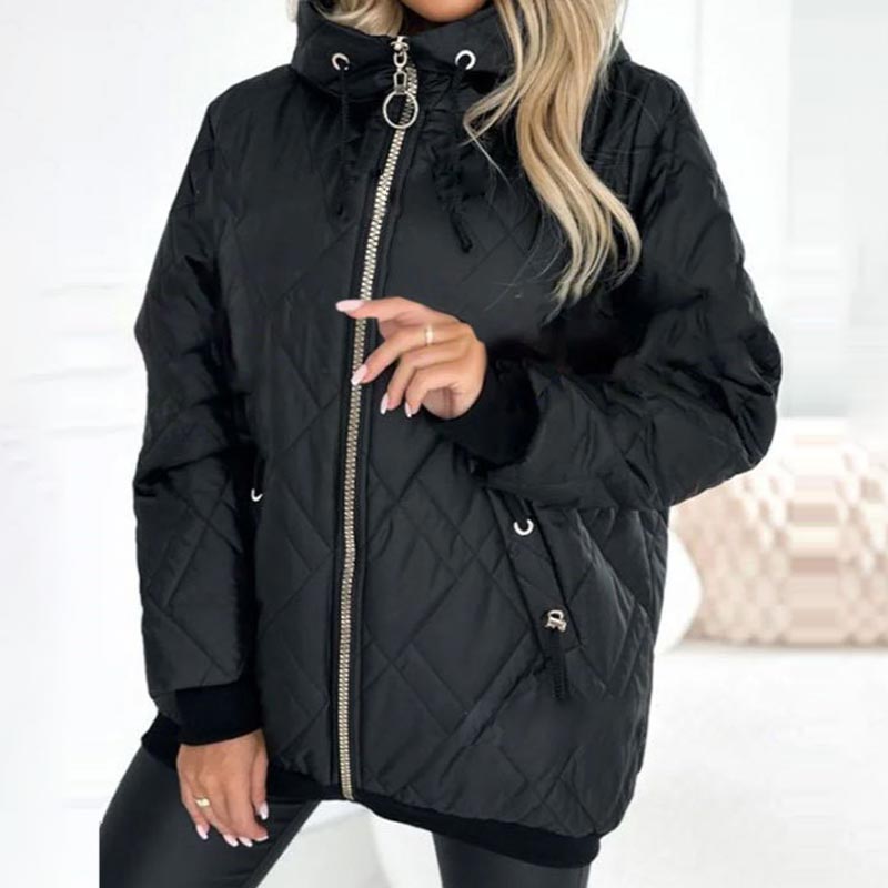 Gewatteerde jas - capuchon - gewatteerd - oversized jas - dames winterjas-Boetiek Moda