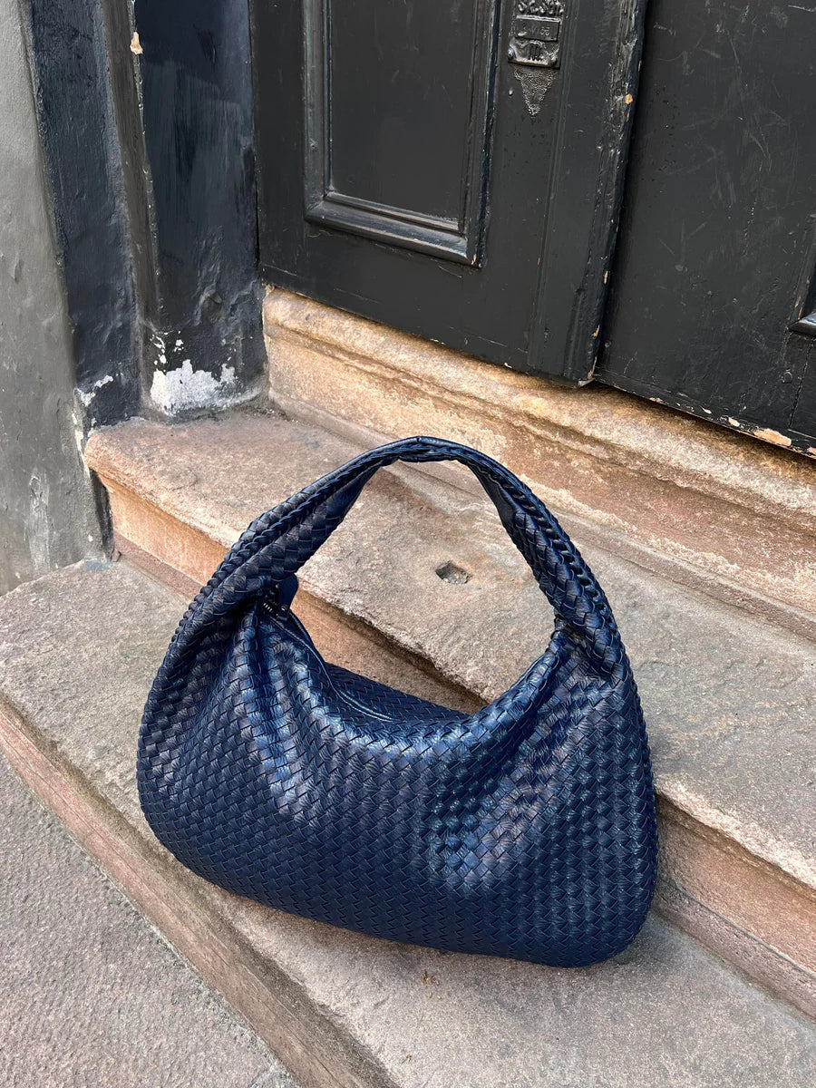 Geweven Tas - Vegan Leer - Rits - Schoudertas - Handtas-Boetiek Moda