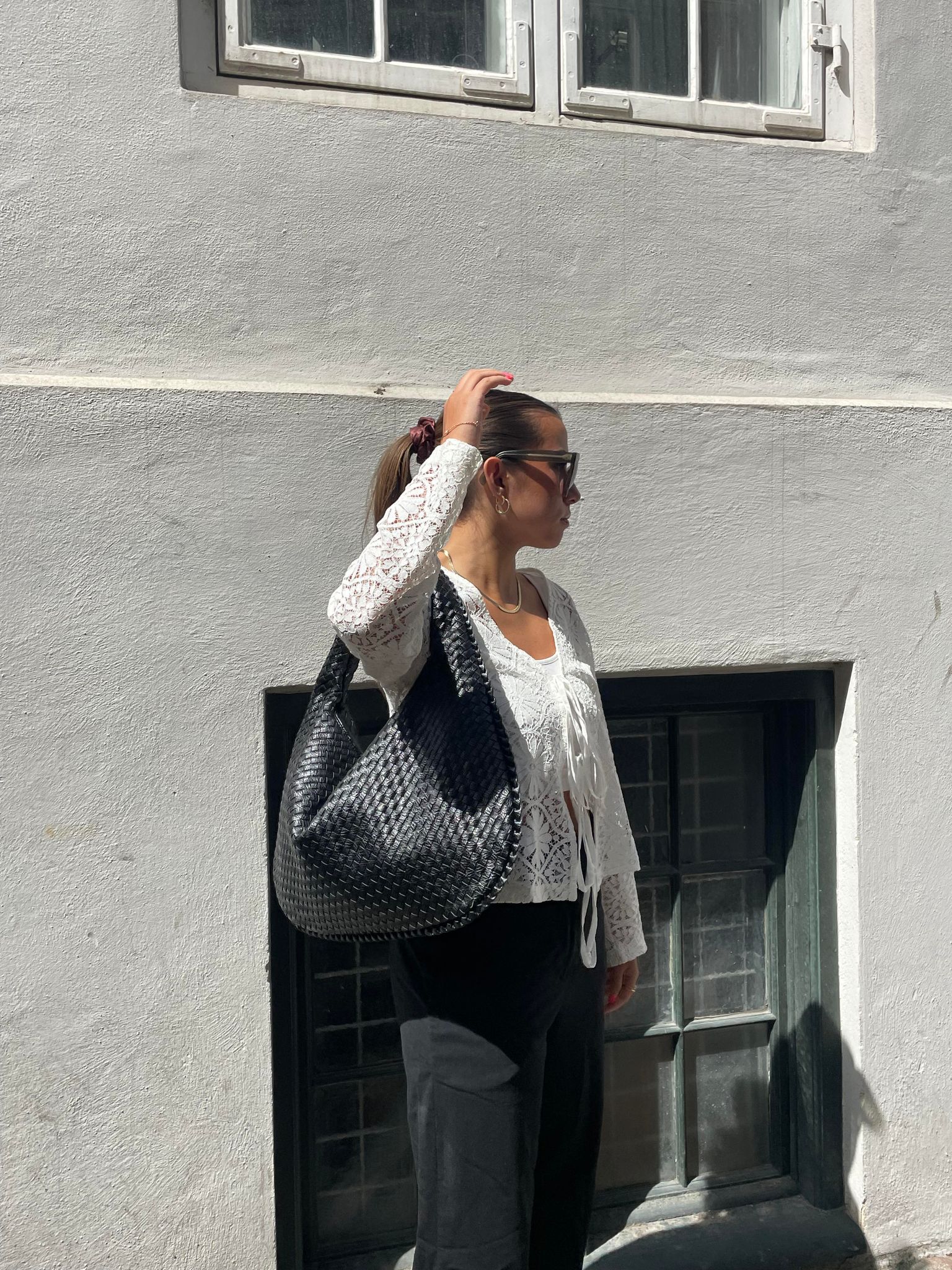 Geweven Tas - Vegan Leer - Rits - Schoudertas - Handtas-Boetiek Moda