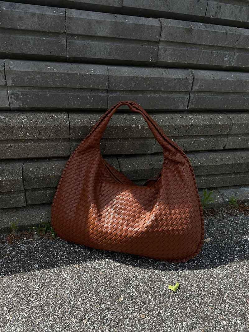 Geweven tas - Geweven hobo-schoudertas voor dames-Boetiek Moda