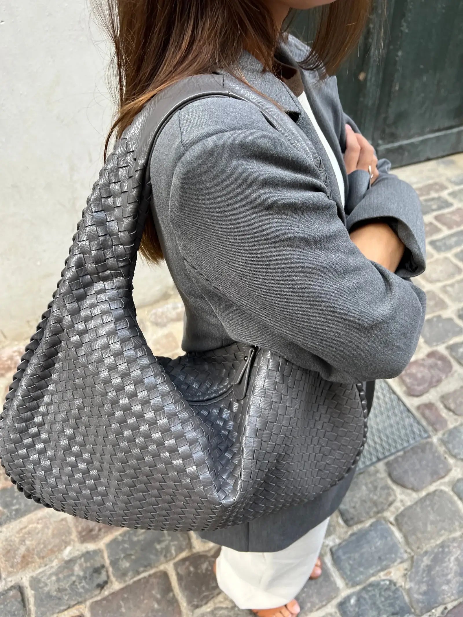 Geweven tas - Geweven hobo-schoudertas voor dames-Boetiek Moda