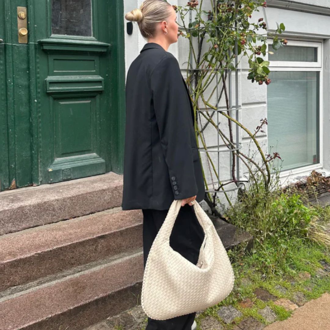 Geweven tas | Hobo | Groot | Gevlochten tas | Kunstleren tas-Boetiek Moda