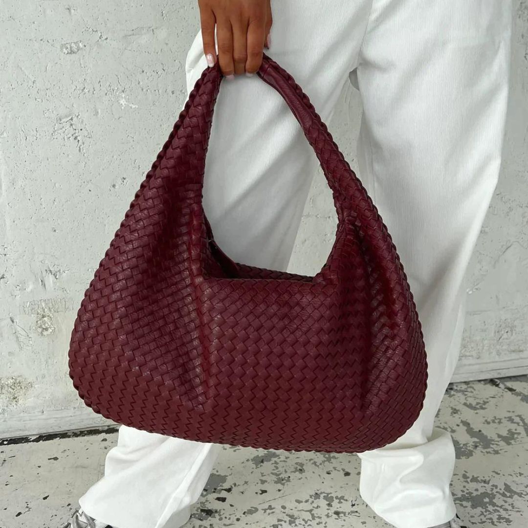 Geweven tas | Hobo | Groot | Gevlochten tas | Kunstleren tas-Boetiek Moda