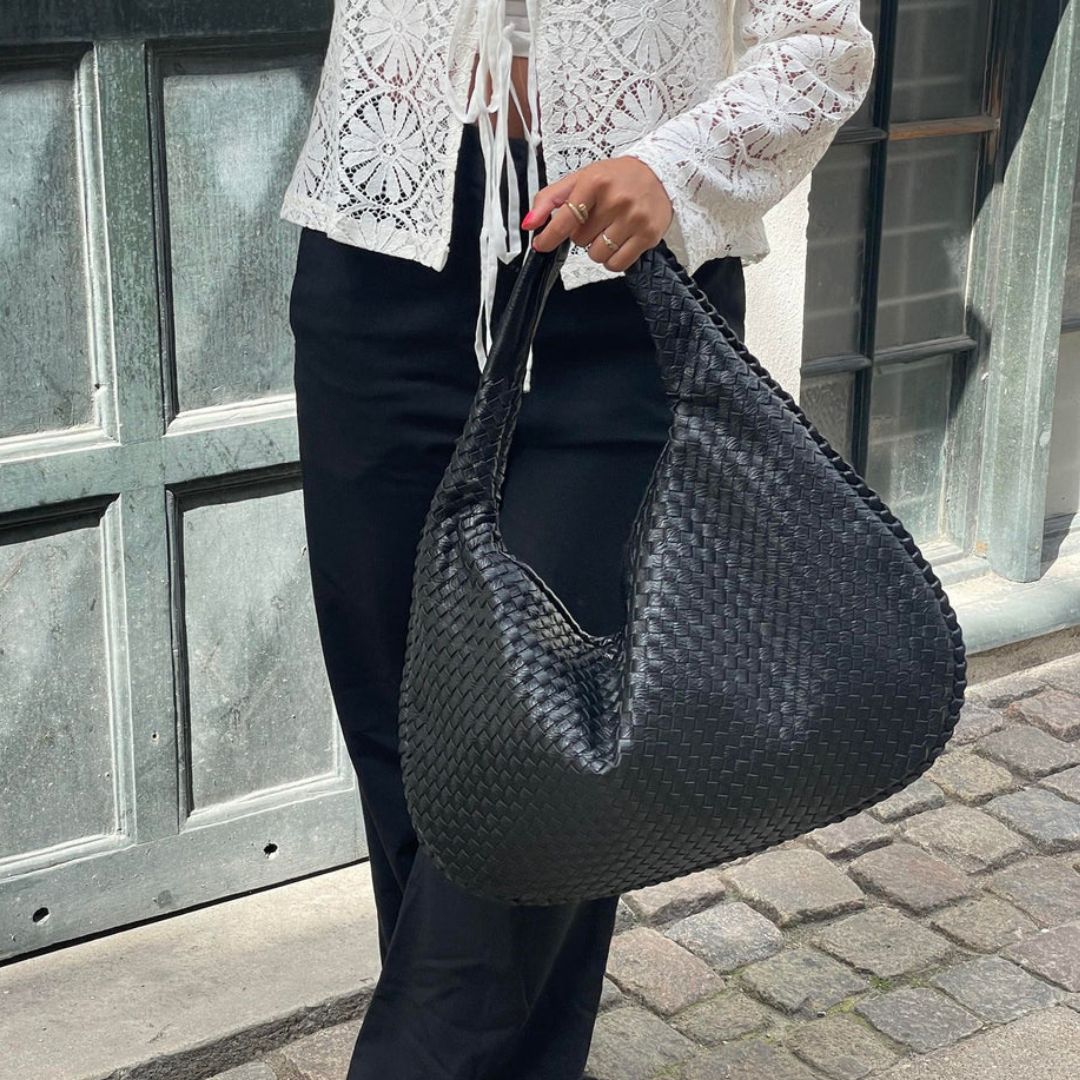 Geweven tas | Hobo | Groot | Gevlochten tas | Kunstleren tas-Boetiek Moda