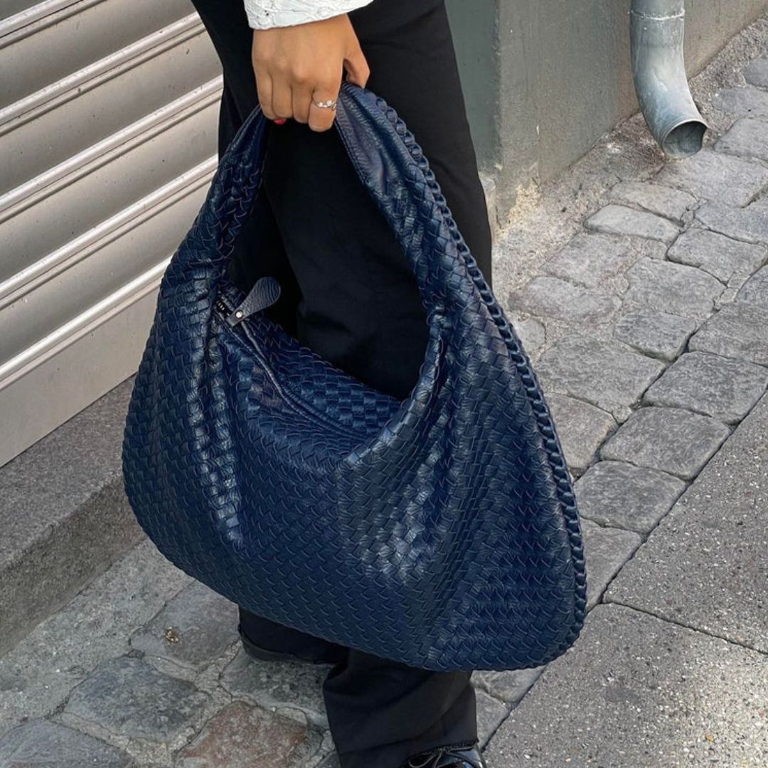 Geweven tas | Hobo | Groot | Gevlochten tas | Kunstleren tas-Boetiek Moda