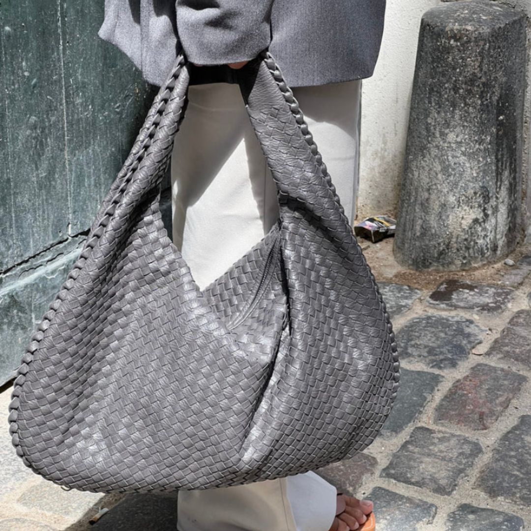 Geweven tas | Hobo | Groot | Gevlochten tas | Kunstleren tas-Boetiek Moda