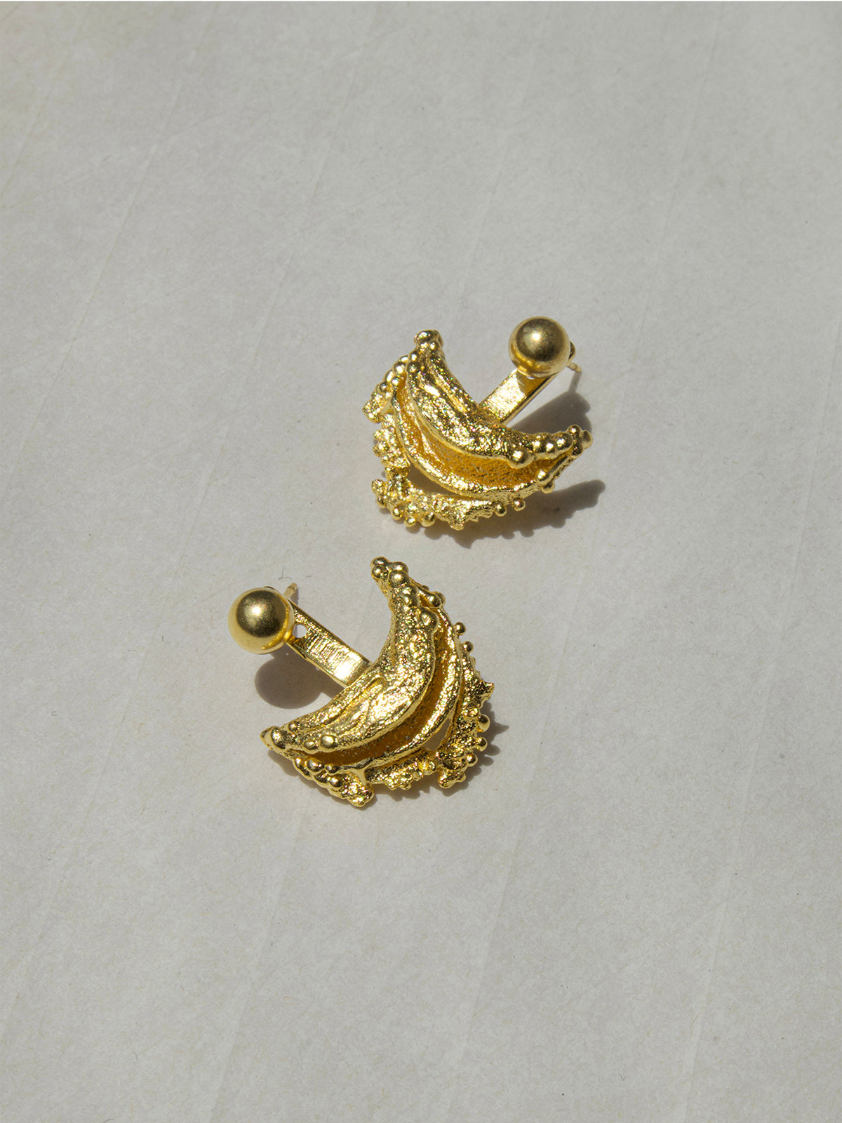 Gouden oorbellen - Oorbellen voor dames met studs aan de voor- en achterkant-Boetiek Moda