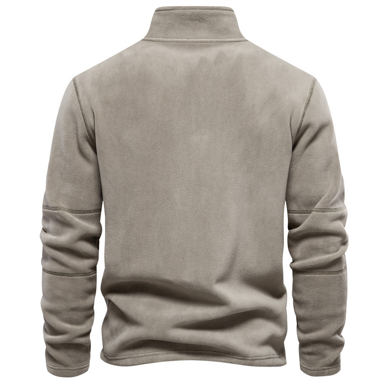 Half Ritssluiting Fleece - Warme Velours Fleece Pullover met hoge hals voor heren-Boetiek Moda