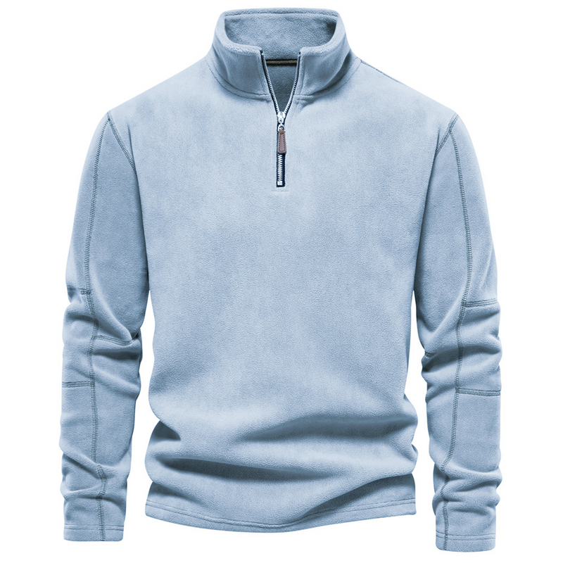 Half Ritssluiting Fleece - Warme Velours Fleece Pullover met hoge hals voor heren-Boetiek Moda