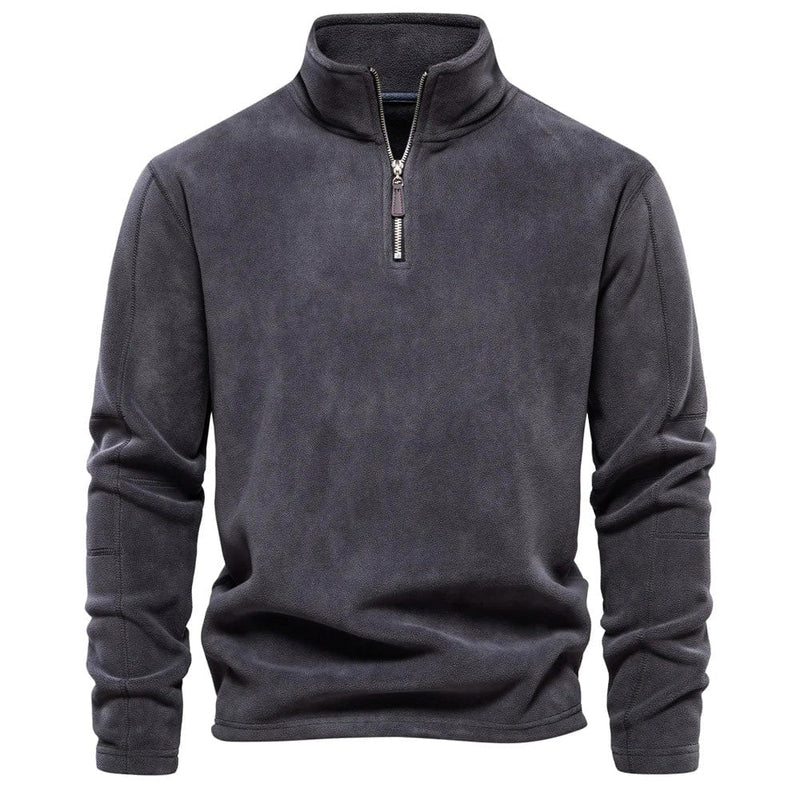 Half Ritssluiting Fleece - Warme Velours Fleece Pullover met hoge hals voor heren-Boetiek Moda