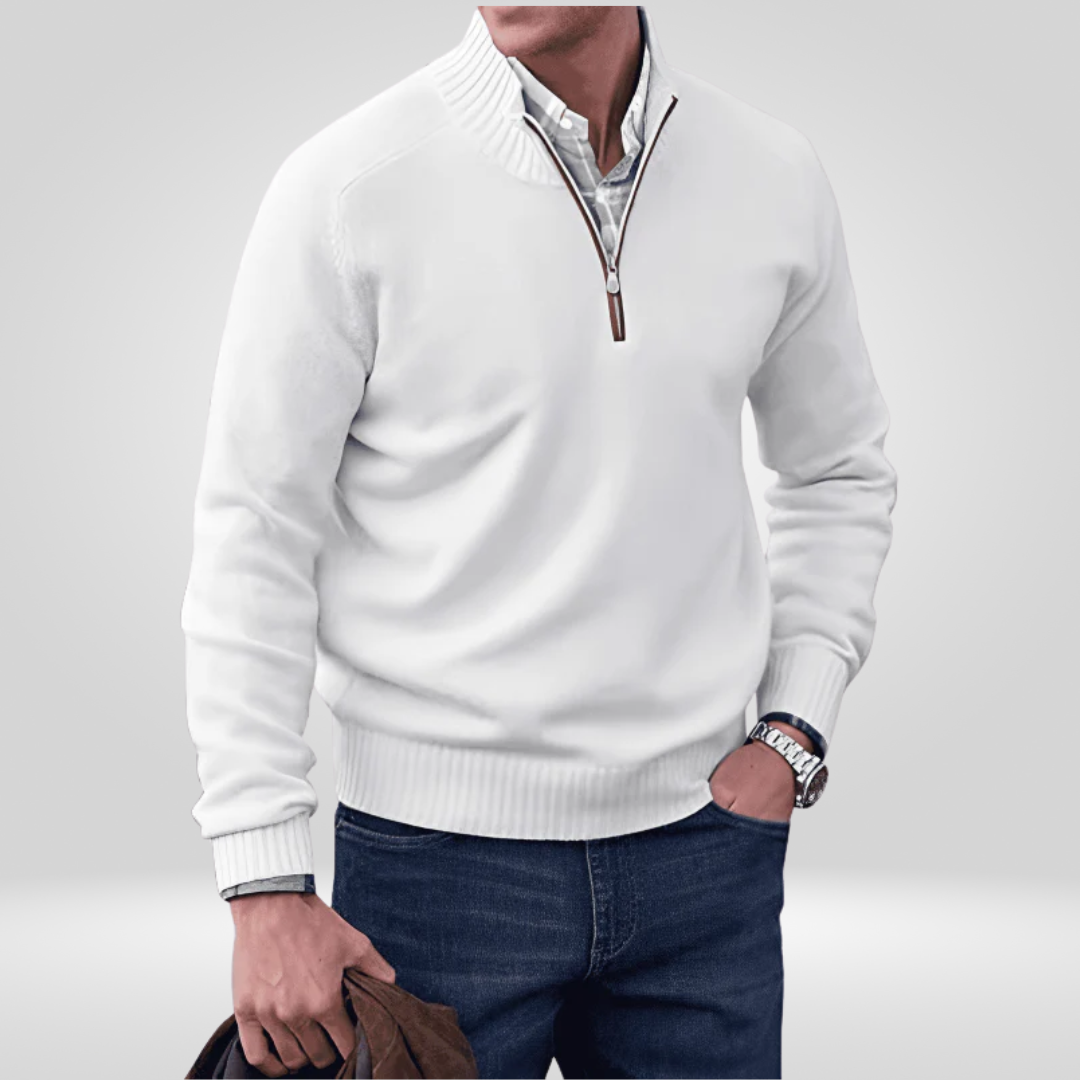 Half-Zip Pullover - Gebreide trui met kwartritssluiting voor heren-Boetiek Moda